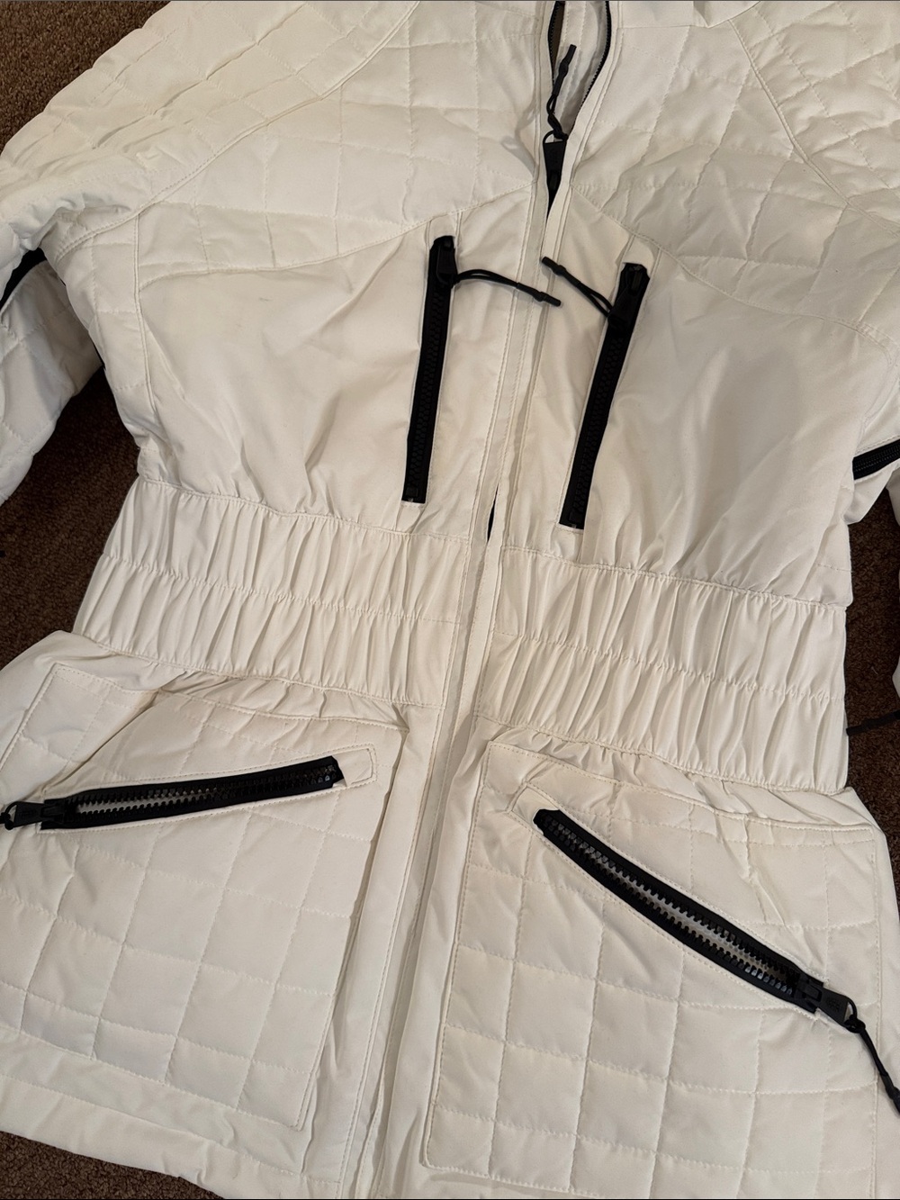 Free People All Prepped Ski Snow Jacket Winter Coat White Outdoor